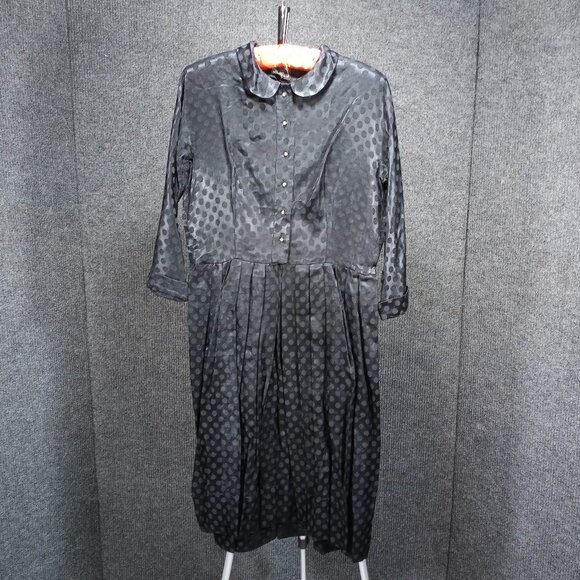 1950's Black Polka Dot Circle Dress by Neusteters - Picture 1 of 8